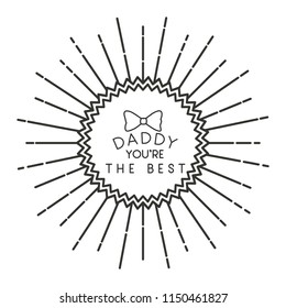 fathers day frame sunburts with elegant bowtie