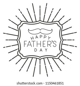 fathers day frame sunburts with mustache