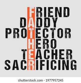 Fathers day Friend daddy protector hero tshirt design vector template. Father's Day Tshirt Design vector file