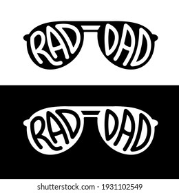 Fathers day gift for dad t-shirt design. Rad Dad text. Vector vintage illustration.