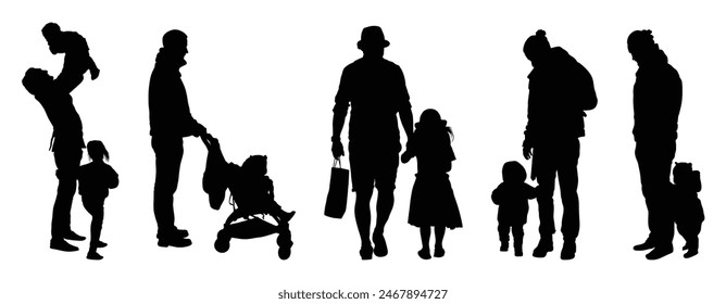 Father's Day gift. Father's Day Silhouette vector. Father's Day Silhouette vector. Father's Day vector illustration.