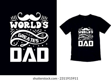 Father's Day gift t-shirt. Daddy is my hero Funny quotes—T-shirt Design template for Father's Day.