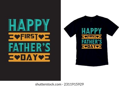 Father's Day gift t-shirt. Daddy is my hero Funny quotes—T-shirt Design template for Father's Day.