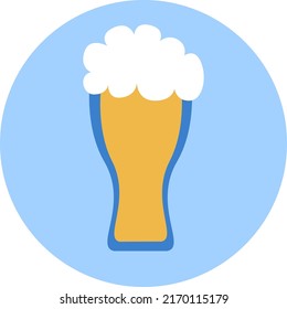 Fathers day glass of beer, illustration, vector on a white background.