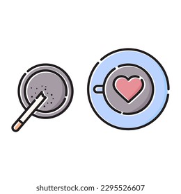 father's day glass of coffee and cigarette colorful symbol icon