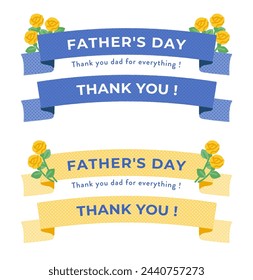 father's day and gratitude ribbon headline decoration illustration material