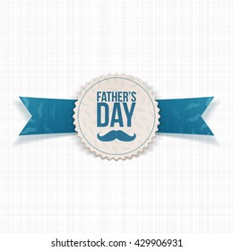 Fathers Day greeting Banner with Ribbon and Text