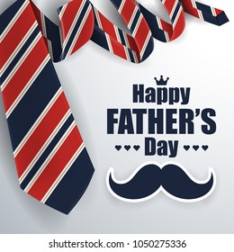 Father's Day Greeting Card Background Design with Necktie. Vector illustration