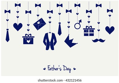 Fathers day greeting card or background. vector illustration.