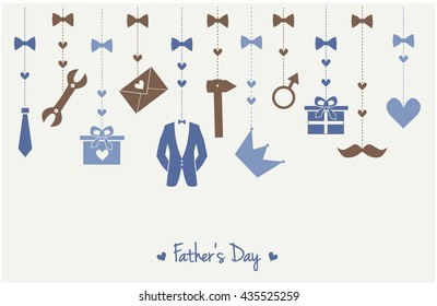 Fathers day greeting card or background. vector illustration.