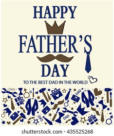 Fathers day greeting card or background. vector illustration.
