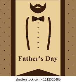 Father's Day. Greeting card with a beard and suspenders for Father's Day. Retro style. Vector illustration.