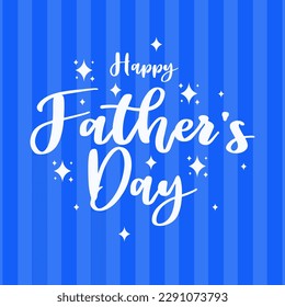 
father's day greeting card with blue theme background for social media teamplate vector illustration