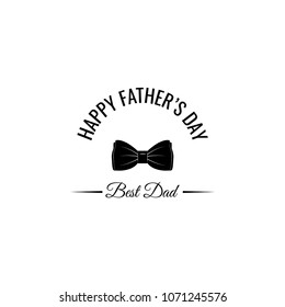 Fathers Day greeting card. Bow tie. Best dad inscription. Dads holiday. Mans accessory. Vector illustration