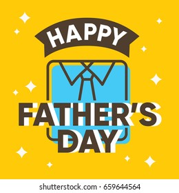 Father's Day greeting card design. Happy fathers day card design with shirt, Vector Illustration