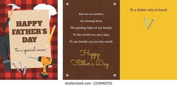 Father's Day Greeting Card in a Handyman Carpenter Theme