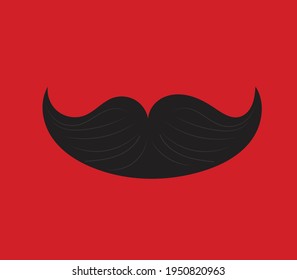 Father's Day greeting card message with mustache. Father's day celebration, party decoration concept.