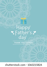 Father's day greeting card on lace pattern background.