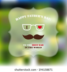 Fathers day greeting card in retro style, vector illustration 