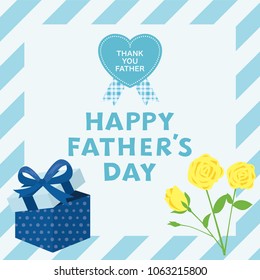 Father's day greeting card with rose flower.