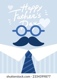 Father's day greeting card template. cute vector illustration for social media, shop, invitation, discount, sale, flyer,Poster banner decoration.