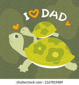 Father's day greeting card with turtles.