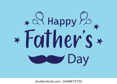 Father's day greeting card. Vector banner on background