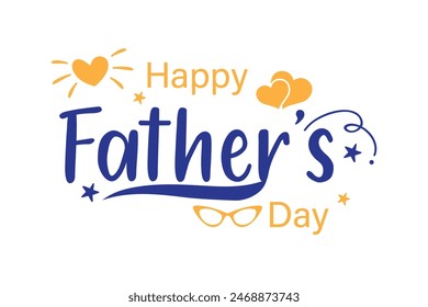 Father's day greeting card. Vector banner on background