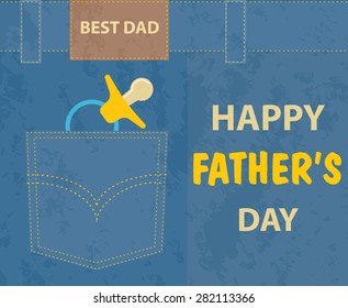 Fathers day greeting card, vector illustration