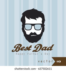 Father's day greeting card vector illustration