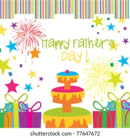 fathers day greeting card vector