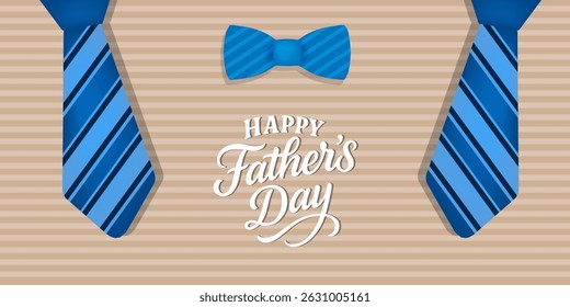 Father's Day greeting cards in modern style. Vector illustration for cover, poster, banner, flyer and social media, fathers day cover with blue and white heart in cute pastel colours and blue.