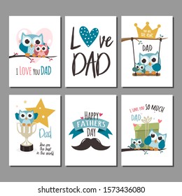 Fathers day greeting cards set