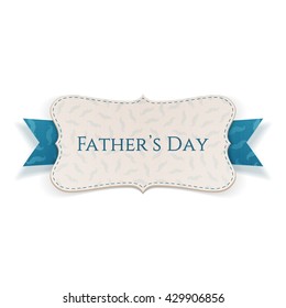 Fathers Day greeting Label with Ribbon and Text