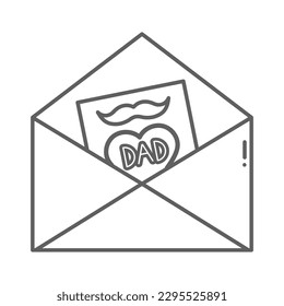 father's day greeting letter line art symbol icon