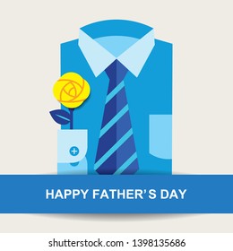 Father's day greeting Yellow rose & shurt