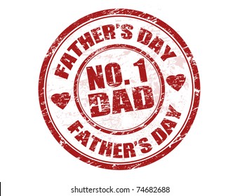 Father's day grunge rubber stamp vector illustration