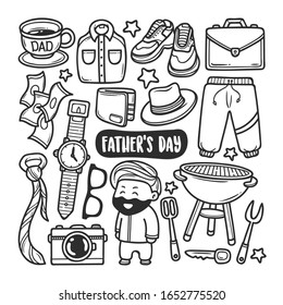 Father's Day Hand Drawn Doodle Coloring Vector