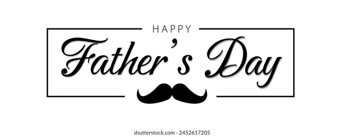 Father's Day hand drawn lettering design. Happy father's day holiday typography banner. Vector illustration