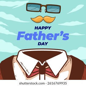 Father's day hand drawn style