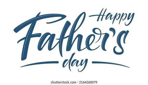 Father's day handwritten lettering text, isolated on white background. Vector celebration sign for postcard, greeting cards, poster, banner, sticker. Season greetings. Best dad ever
