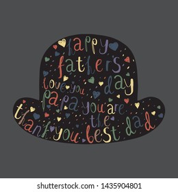 Father's day hat card, template universal design, element for design