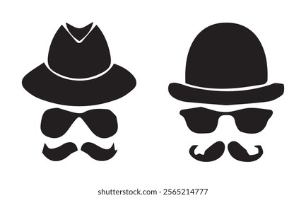 father's day hat silhouette vector illustration