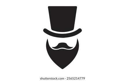 father's day hat silhouette vector illustration