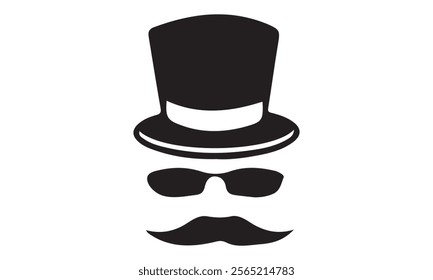 father's day hat silhouette vector illustration