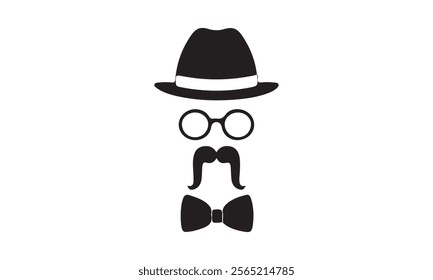 father's day hat silhouette vector illustration