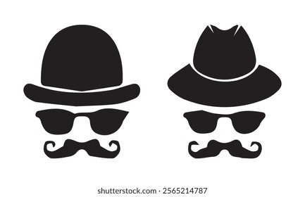 father's day hat silhouette vector illustration