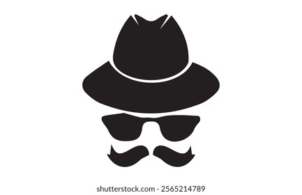 father's day hat silhouette vector illustration