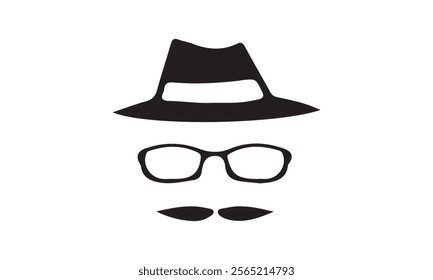 father's day hat silhouette vector illustration