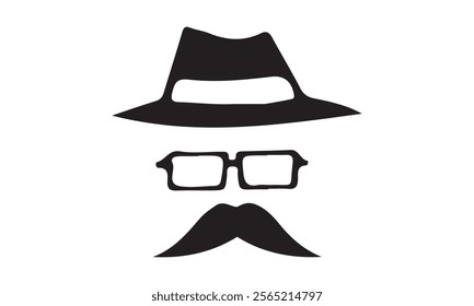 father's day hat silhouette vector illustration